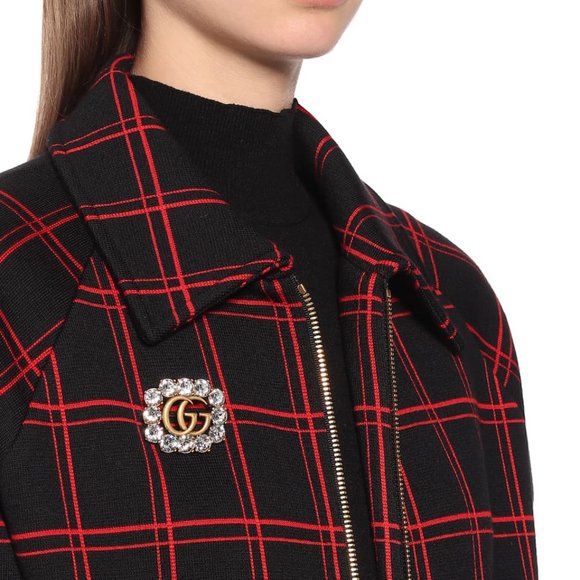 Gucci Double G Marmont Crystal Authentic Bronze RARE Vintage Brooch